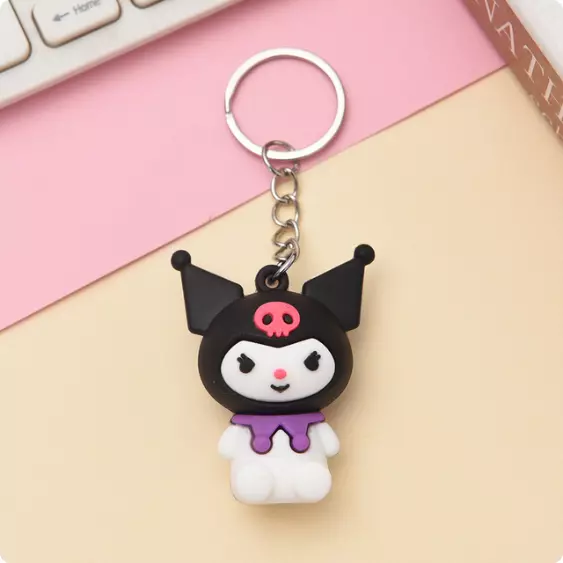 Sanro Kuromi Keychain Kawaii Doll Cartoon Anime Car Key Chain Pendant Gift