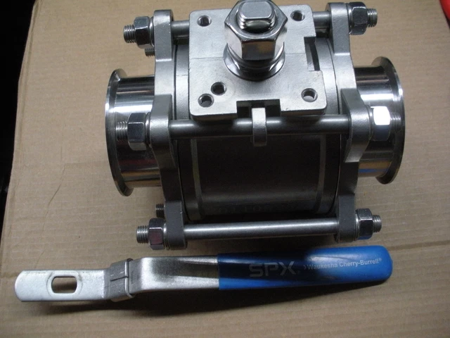 4" stainless ball valve sanitary connections SPX Waukesha Cherry Burrell 2 avail
