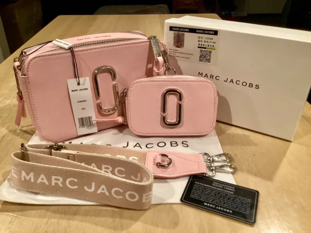 Marc Jacobs Small Pink Crossbody Snapshot Camera Bag w/ Matching Nano Pouch. NWT