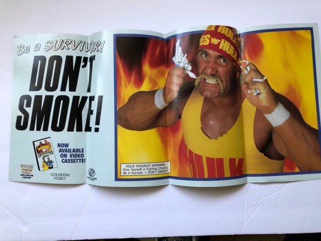 WWF SURVIVOR SERIES 1988 Vtg Wrestling Poster Hulk Hogan Vhs DONT SMOKE ...