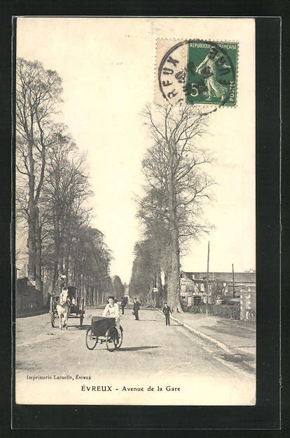 CPA Evreux, Avenue de la Gare 1914