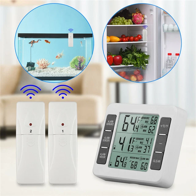 TERMOMETRO FRIGORIFERO DIGITALE Radio Congelatore Temperatura Con 2sensori 355665478132