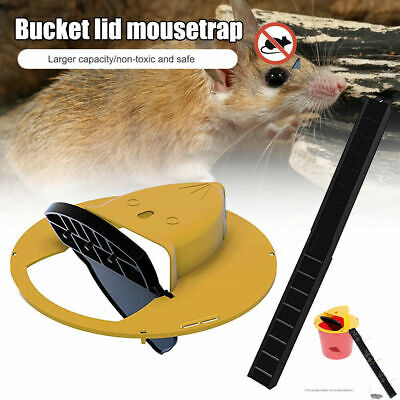 Slide Bucket Lid Mouse Rat Trap Flip Mouse Trap Bucket Mousetrap Catcher Yellow
