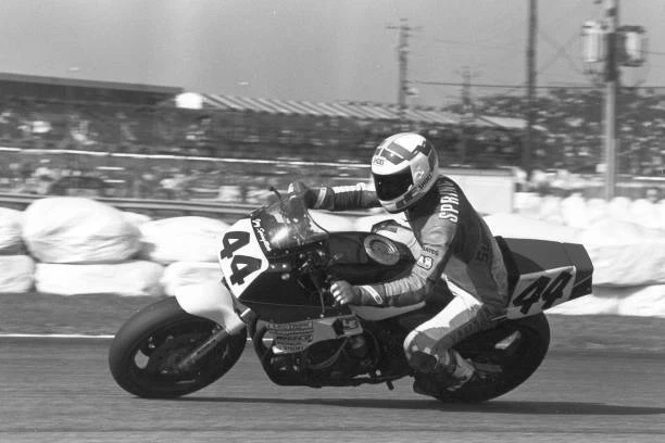 MOTORCYCLE RACING STANDOUT Jay Springsteen action race 1970s Altho- Old ...