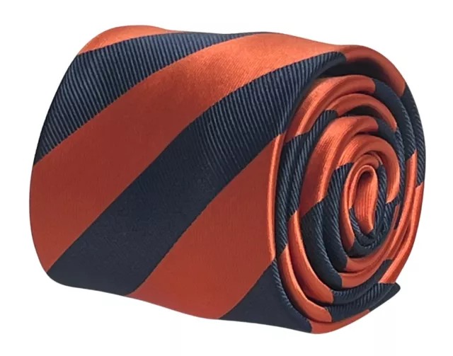 Frederick Thomas burnt orange and navy blue barber club school tie classic tie
