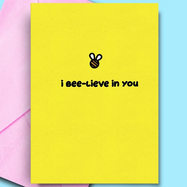 Bee Pun Card: Good Luck, Exam Motivation - UK - View #10