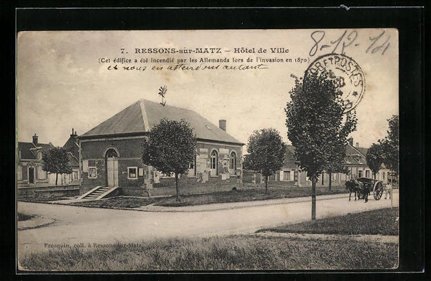 CPA Ressons-sur-Matz, Hotel de Ville 1914