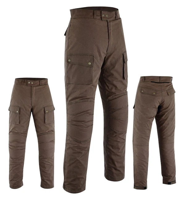 Pantaloni motociclisti Warrior Classic da moto cotone cerato 12 oz impermeabili armatura CE