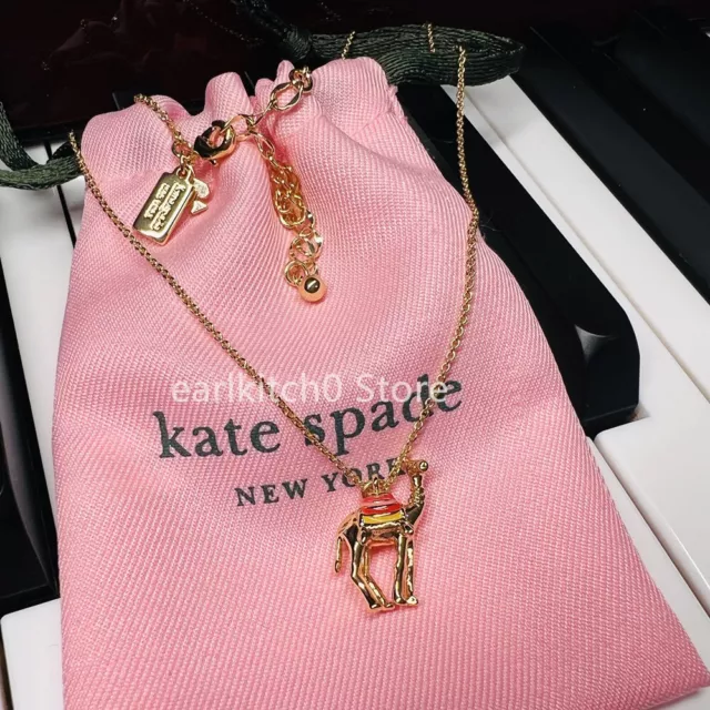 NWT Kate ks Spade Spice Things Up Mini Enamel Camel Pendant Necklace Gold Tone