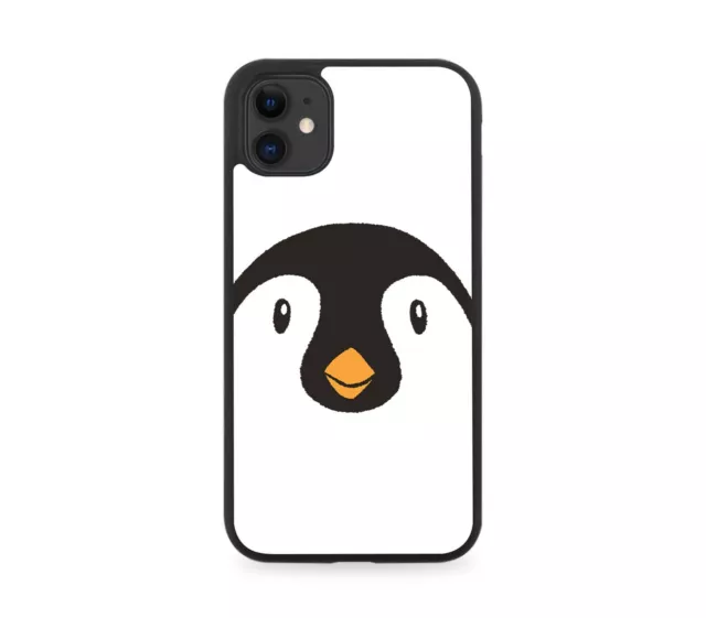 Childrens Penguin Face Rubber Phone Case Kids Kiddies Childs Penguins Head J976