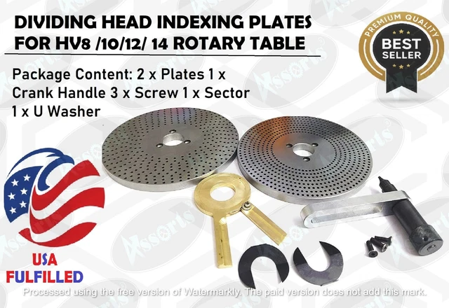Dividing Head Indexing Plates For Hv8 /10/12/ 14 Rotary Table - (Usa Fulfilled)