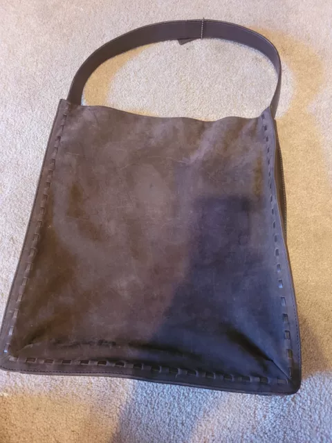 Coach Suede Shoulder Tote Bag Vintage Brown