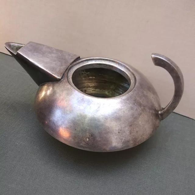 Ercuis France style Silverplate Silver Plate Teapot  Modern Abstract RARE