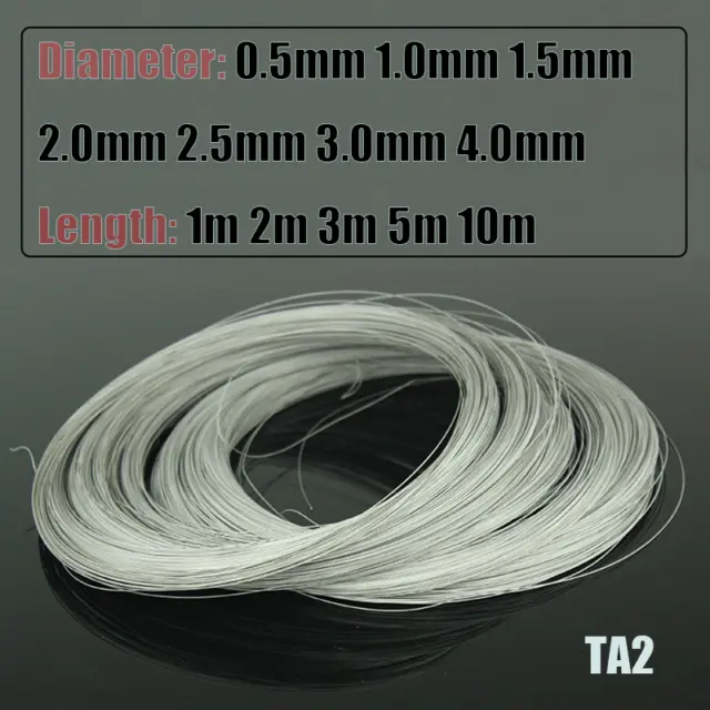 TA2 Pure Titanium Wire Diameter 0.5MM~4MM Metal Wire Metalworking DIY High Temp