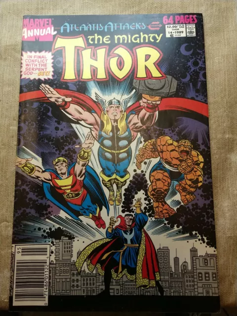 Mighty Thor Annual #14 FN/VF (NEWSSTAND), 1989 Marvel Comics - Atlantis Attacks