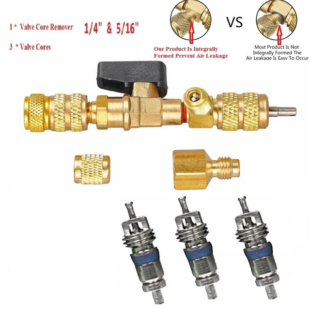 Effective HVAC Valve Core Remover Tool Dual Size 5/16 & 1/4 Port Option
