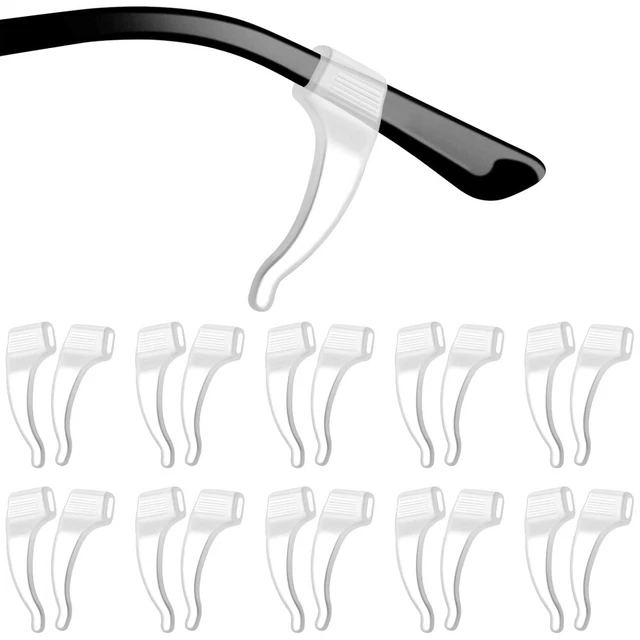 20 pares de ganchos elásticos cómodos sin oreja para gafas soporte para templo