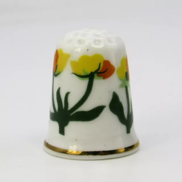 Collectable Fine Bone China Thimble Floral Decoration By Queens