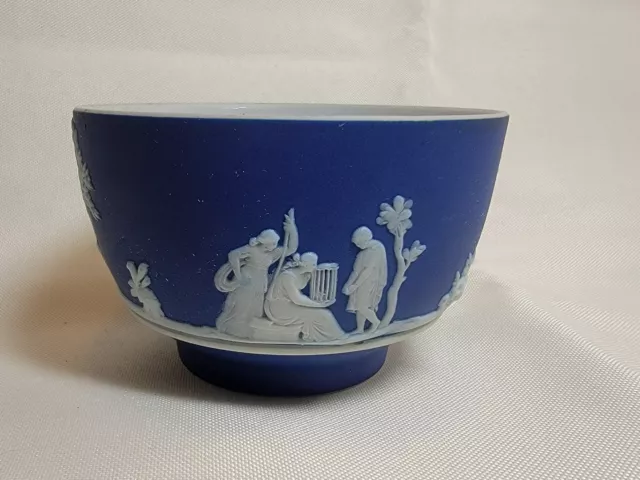 Wedgwood Cobalt Dark Blue Jasperware Open Sugar  Slop Bowl 1930+