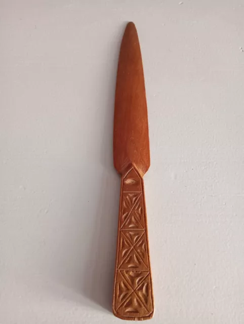 Vintage Hand Carved  25cm Wooden Letter Opener