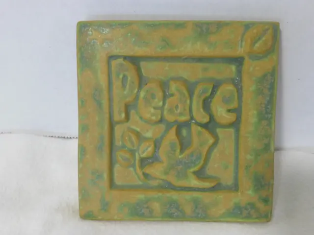 Peace Dove Ceramic Tile with Hanger by Mary - Handmade