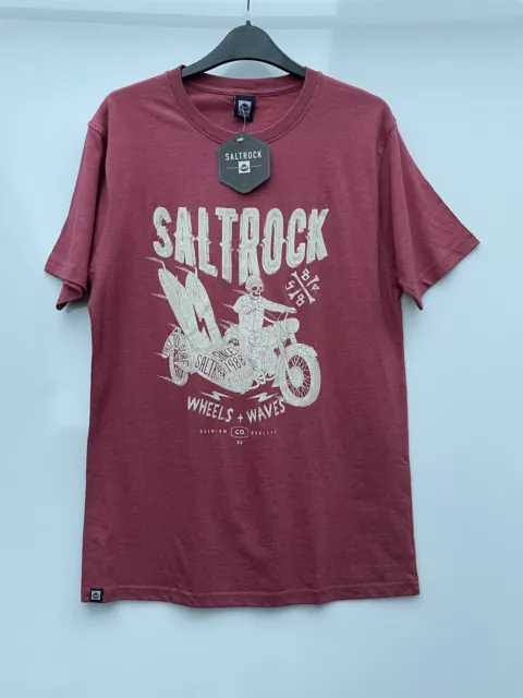 Saltrock Motorbike & Side Car Men's T-shirt Earth Red Size S BNWT