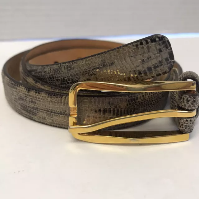 Martin Dingman Womens Sz 34” Lizard Grain Italian CalfSkin Belt