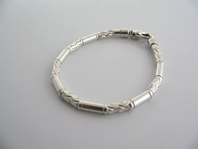 Tiffany & Co Silver Carved Bead Bracelet Etched Bangle Gift Love Statement Art