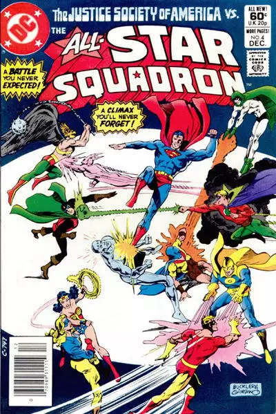 All-Star Squadron #4 (Newsstand) FN; DC | Roy Thomas Hawkman Spectre - we combin