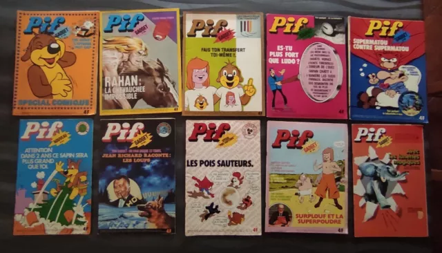 Lot De 10 Magazines Pif Gadget Vintage Années 70  Vaillant N°3