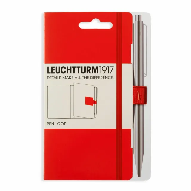 Leuchtturm1917 Self-Adhesive Pen Loop/Holder for Notebooks Elastic, Red 339055