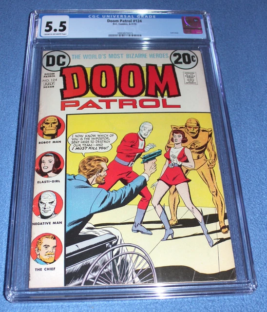 DOOM PATROL # 124 - CGC 5.5 - Cr to OW pgs 1973, LAST ISSUE