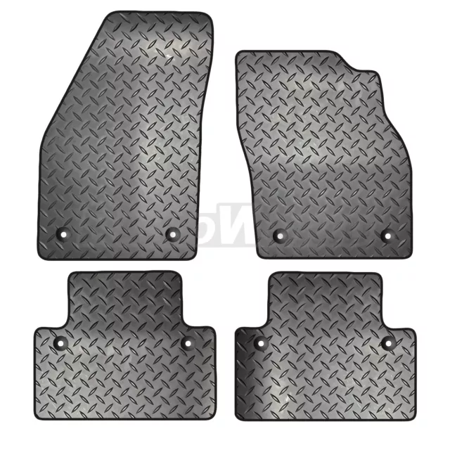 for Volvo S40 V40 2004 - 2012 Tailored 4 Piece Rubber Car Mat Set 8 Clips