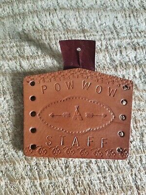 Pow Wow Staff.vtg Hard Leather Boyscout Patch.fast Free Shipping
