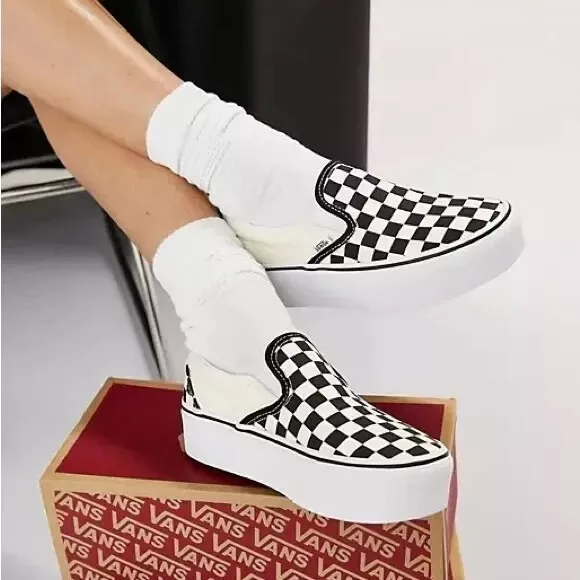 Vans Classic Slip-on Checkerboard Stackform Women's Size 2