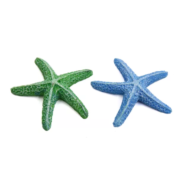 2pcs Multicolor Resin Starfish Decoration Ornament for Aquarium Betta Fish Tank