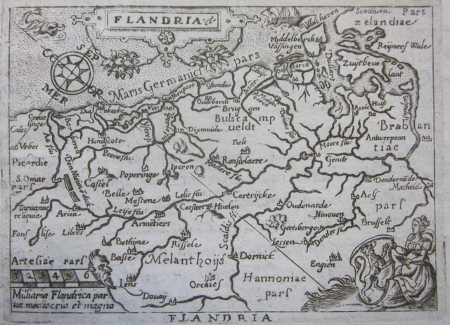 1598 FLANDERS ORIGINAL map botero Ortelius Marchetti Antwerp Vlaandere ...