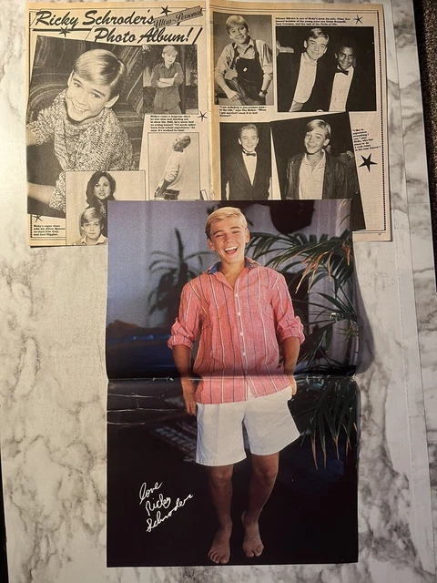 MAGAZINE 2-PG PINUP Centerfold~ RICKY SCHRODER barefoot~1980s~TV's