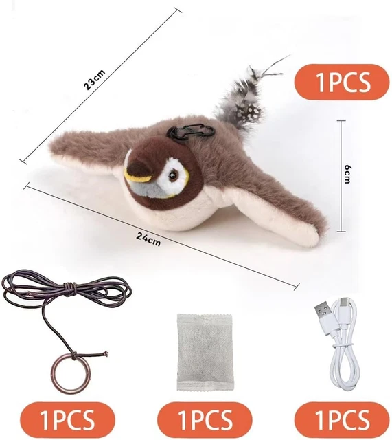Interactive Bird Cat Toy, Rechargeable Moving Bird Cat Toy, Soft Plush Cat Toy, Cute Cat Toy Flapping Bird, Touch Activated Kitten Toys, Easy To Use, Portable for Cats Kittens Interactive Bird Cat Toy, Rechargeable Moving Bird Cat Toy, Soft Plush Cat Toy, Cute Cat Toy Flapping Bird, Touch Activated Kitten Toys, Easy To Use, Portable for Cats Kittens