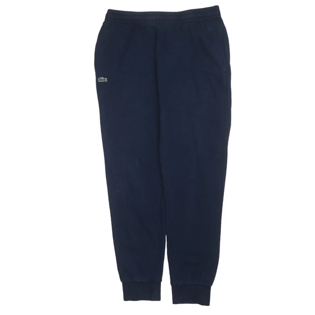 Lacoste Mens Joggers Navy Blue Fleece Embroidered Croc Logo Elastic Cuffed L