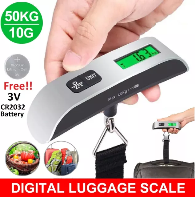 Portable LCD Digital Hanging Luggage Scale Travel Electronic Weight Tool 50g AU