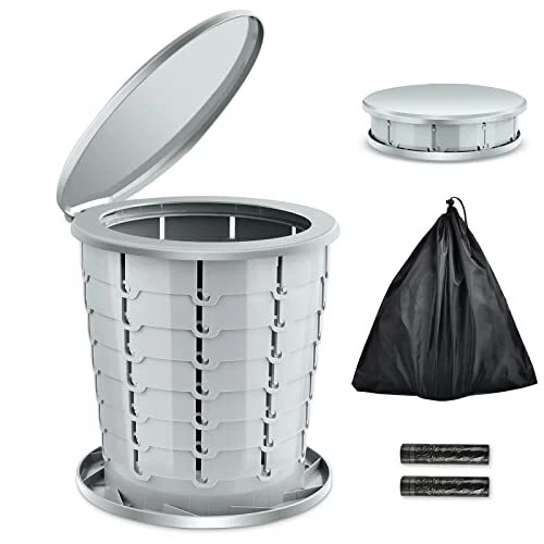 UTEBIT Toilette Portable Camping, Toilettes Sèches Pliable Unisexe avec Sac de R