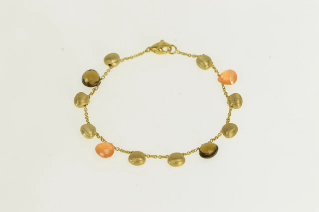 18K Marco Bicego Tear Drop Quartz Citrine Bracelet 7" Yellow Gold *15
