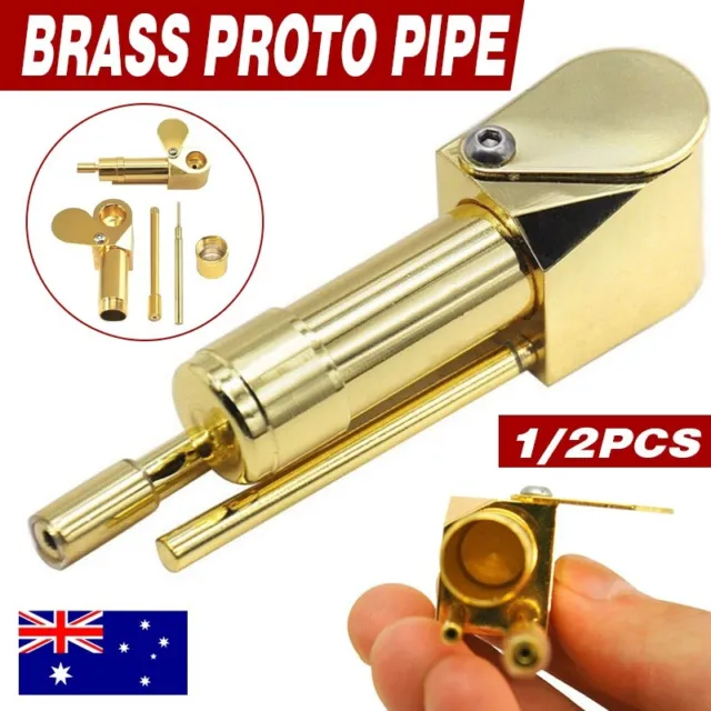 Solid Brass Tobacco Smoking Pipe Brass Chamber Bowl Hand Proto Pipes Hot