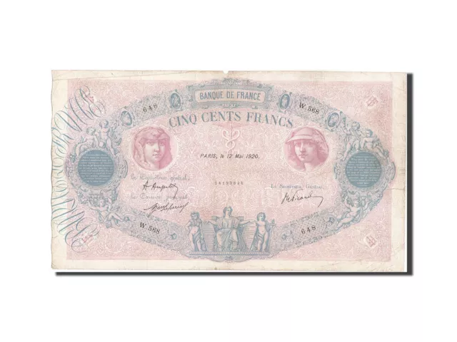 [#203909] Billet, France, 500 Francs, 500 F 1888-1940 ''Bleu et Rose'', 1920, 19