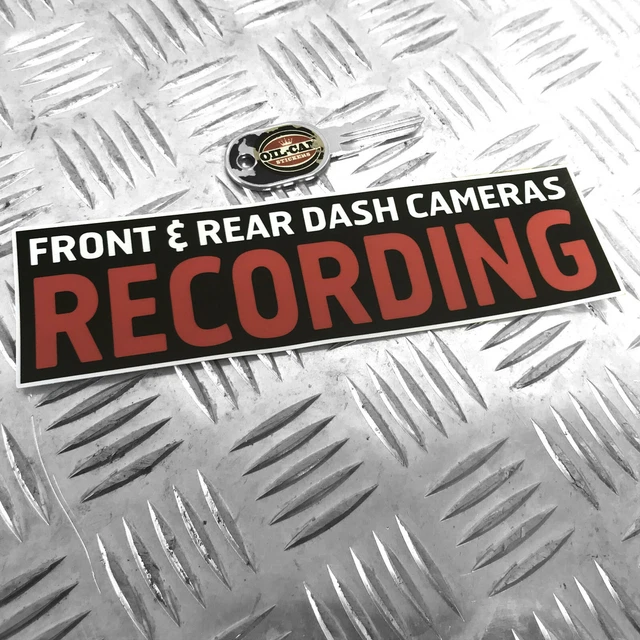 thumbnail image 2 of 2x Dash Cam Front & Rear Recording Vinyl Sticker Decal - Glossy Finish 6.7x8cm 2 of 6
