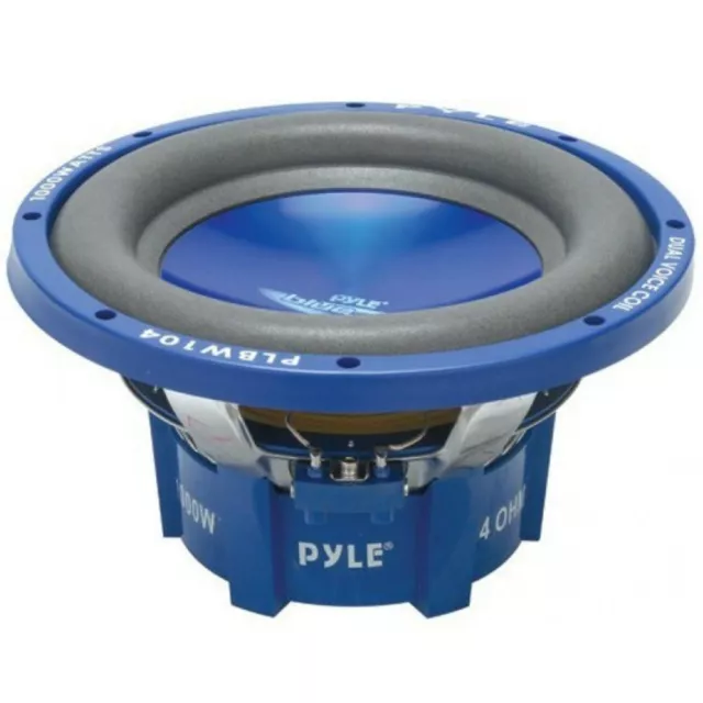 1 PYLE PLBW104 subwoofer da 1000 watt max 10" 250 mm dual voice coil 4 + 4 ohm