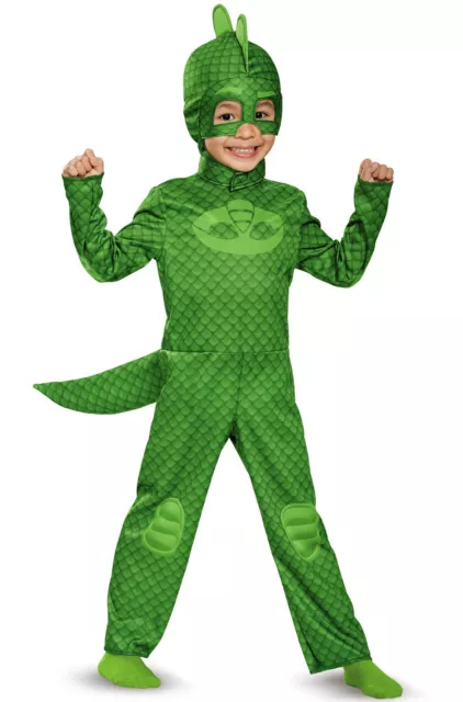 Licensed PJ Masks Gekko Classic Toddler Child Costume 4-6 Green Jumpsuit