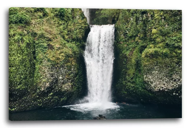 Toile/Cadres Images de la nature cascade, lac vers le bas, roches de la végétat