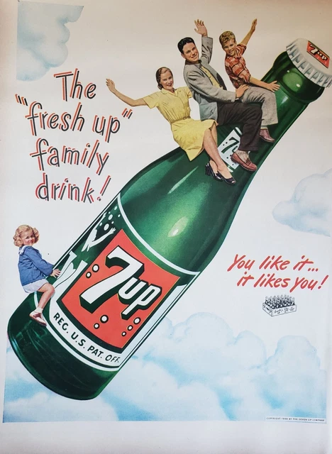 1947 7UP SODA Pop Vintage Ad You like it It likes you $13.75